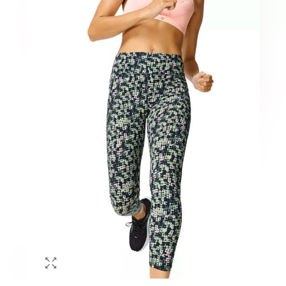 Sweaty Betty High-Waisted 7/8 Running Leggings, Green SB Overlay Print Size 8-10 - Picture 1 of 9